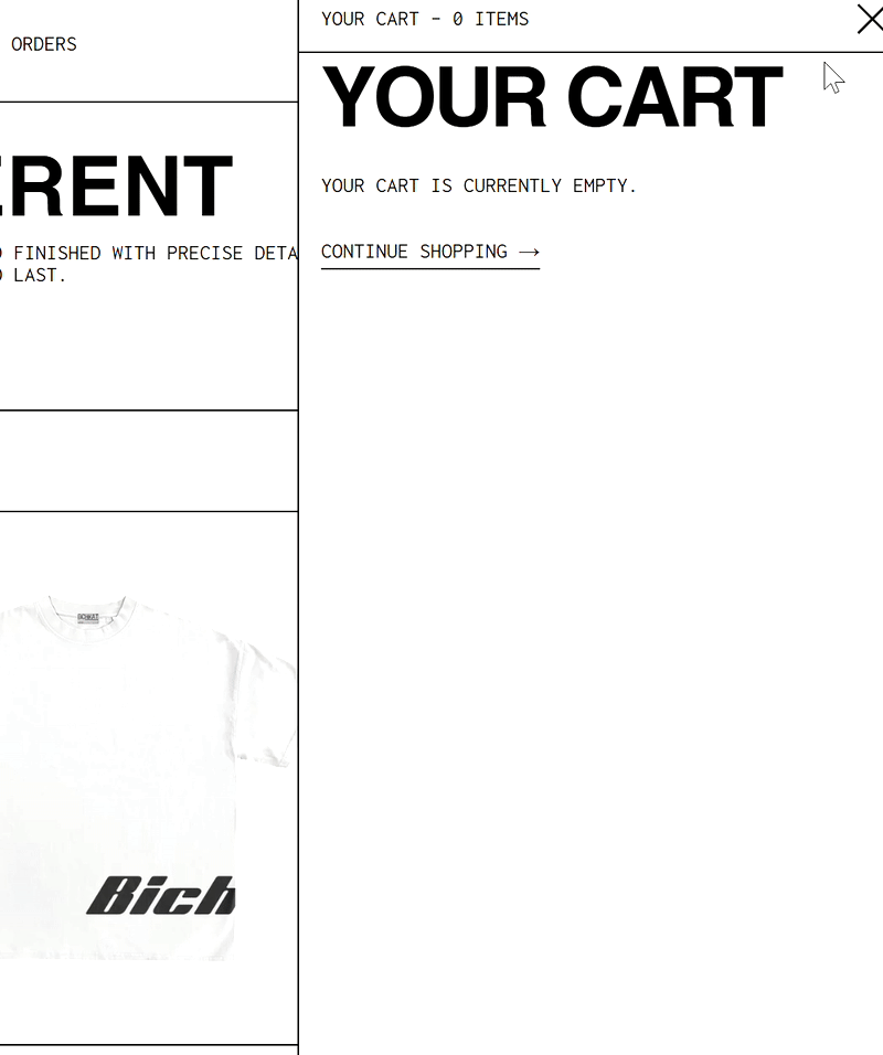 Slide-out cart drawer with upsell items