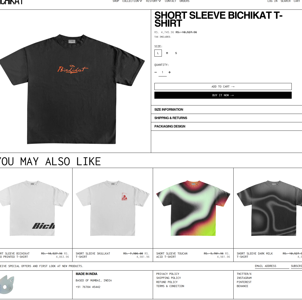 Product page with variant swatches and sticky add-to-cart