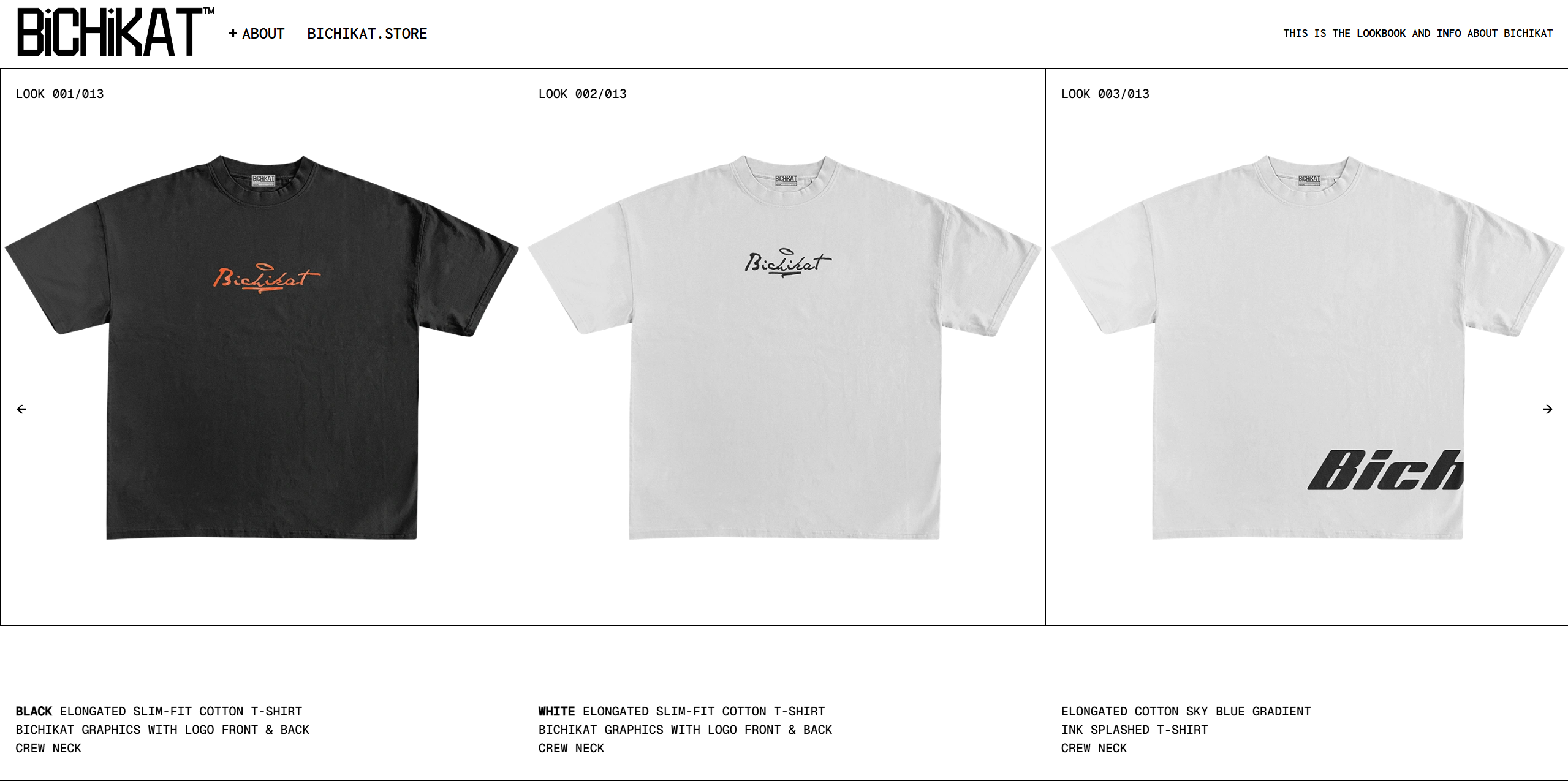 Bichikat homepage showing full-bleed imagery and typography